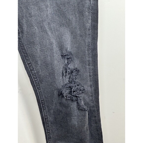 Agolde Nico High Rise Slim Straight Denim Jeans Distressed Cassette Black Sz 25 - Picture 5 of 10